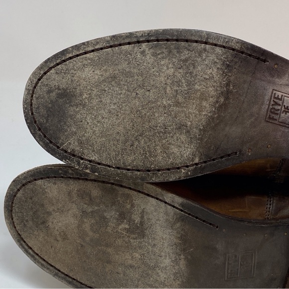 FRYE Melissa Women's 7.5 B Brown Genuine Leather Ankle Boots Cowgirl Zip Up - Picture 13 of 16